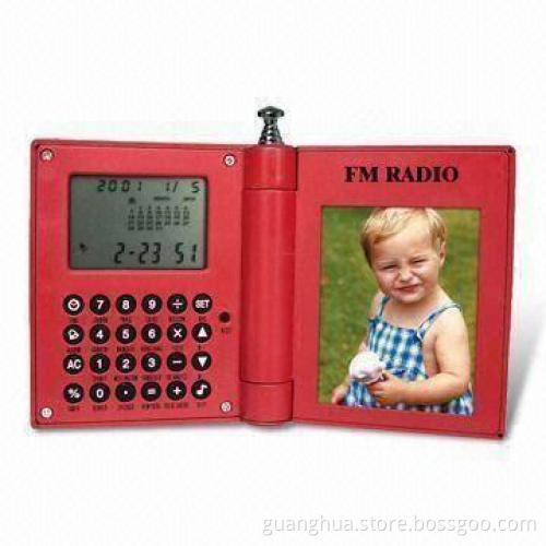 Clock Radio in Photo Frame Design with Calculator Function, Good Gift for Kids